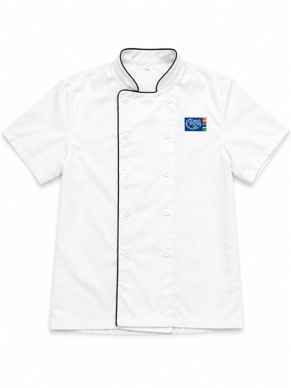 George Brown College Chef Coat White Black Trim Size L